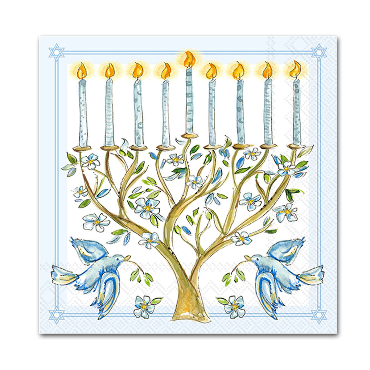 Hanukkah Menorah Paper Beverage Napkins