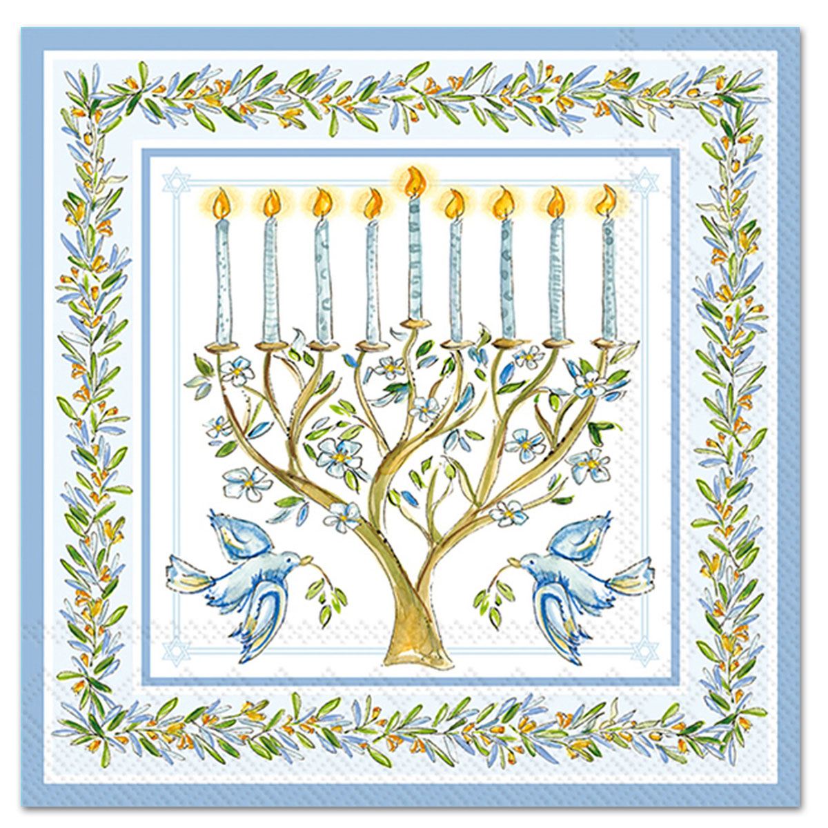 Hanukkah Menorah Paper Luncheon Napkins