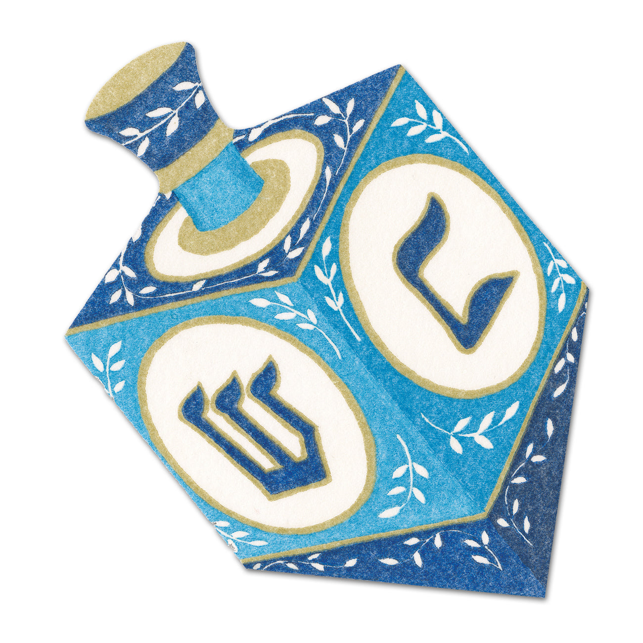Dreidel Paper Linen Die-Cut Napkins