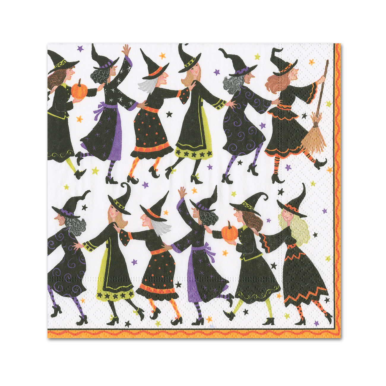Witches Conga Line Halloween Paper Beverage Napkins