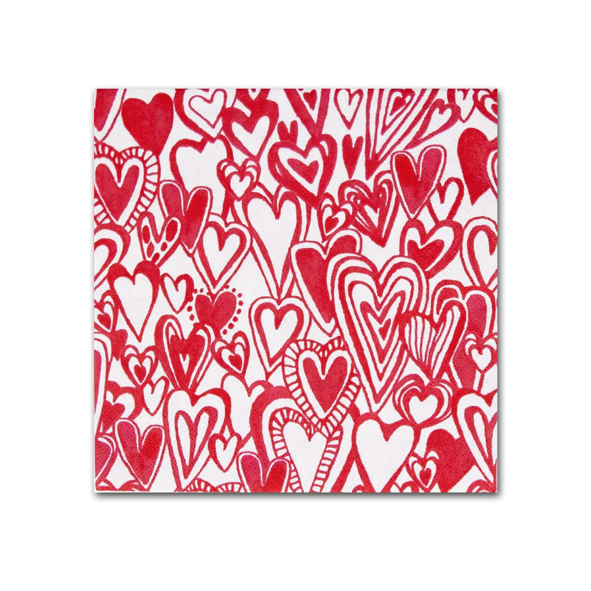 Groovy Love Hearts Paper Beverage Napkins
