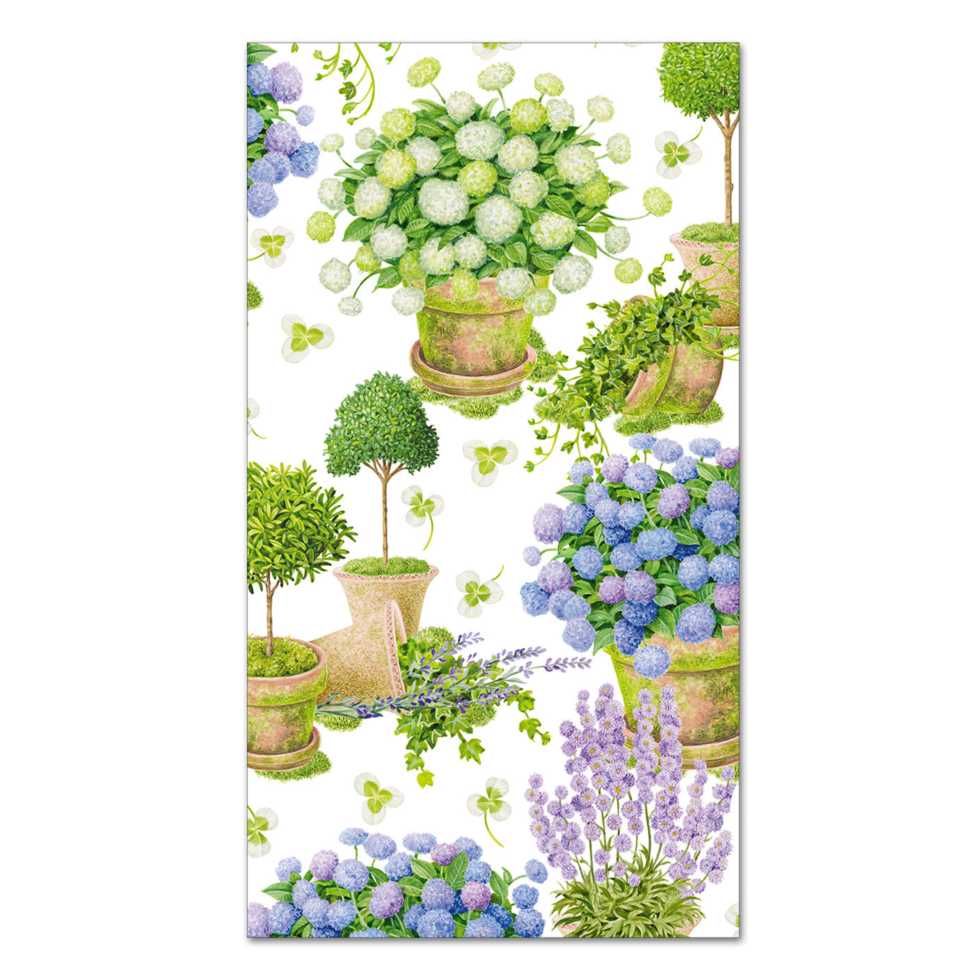 Potted Hydrangeas Paper Guest Towels - Buffet Napkins