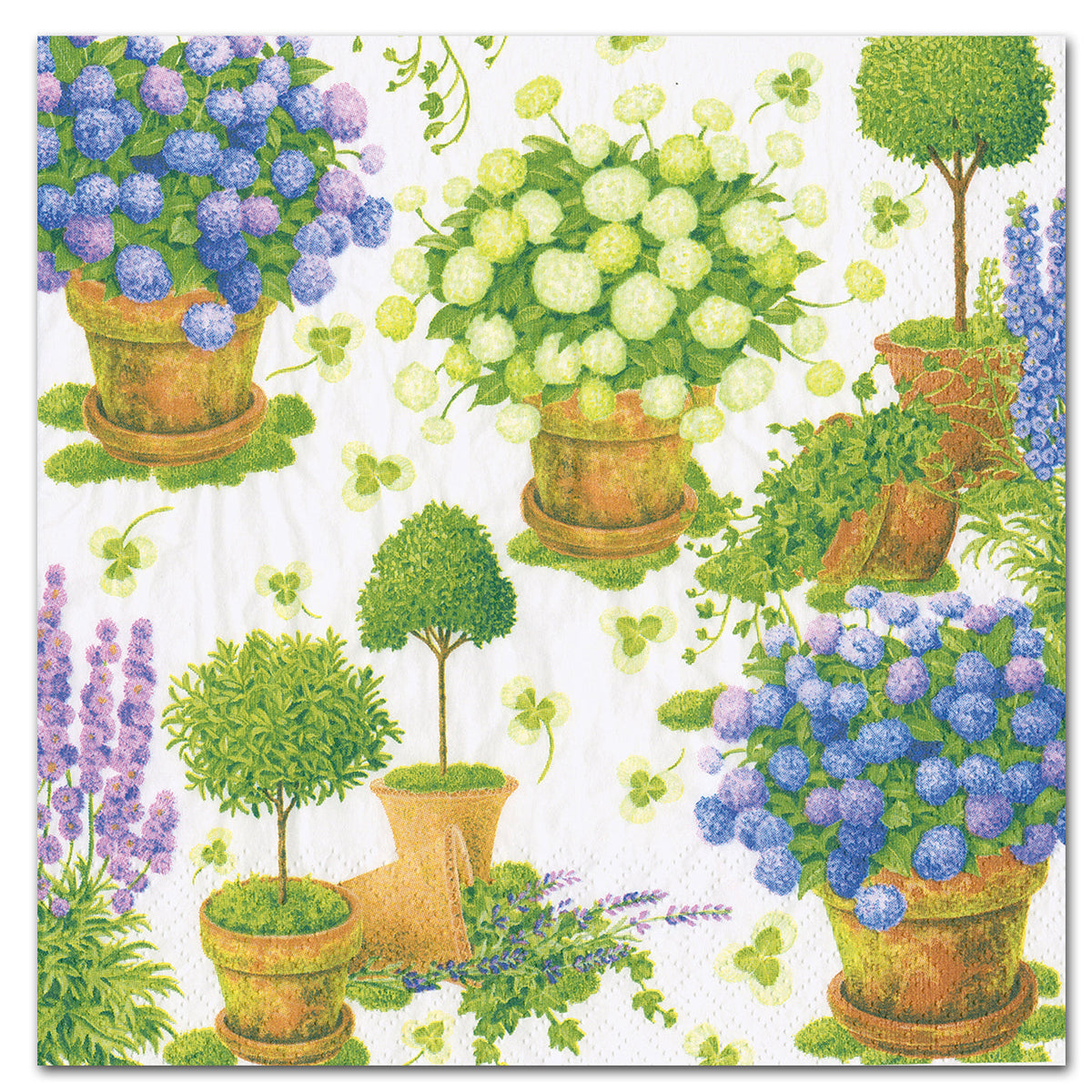 Potted Hydrangeas Paper Luncheon Napkins