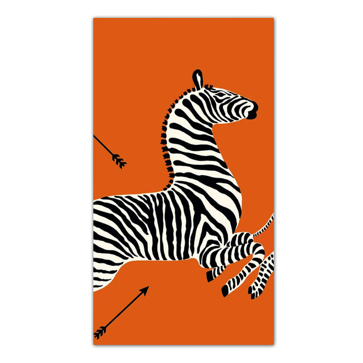 Zebras Coral Orange Paper Guest Towels - Buffet Napkins