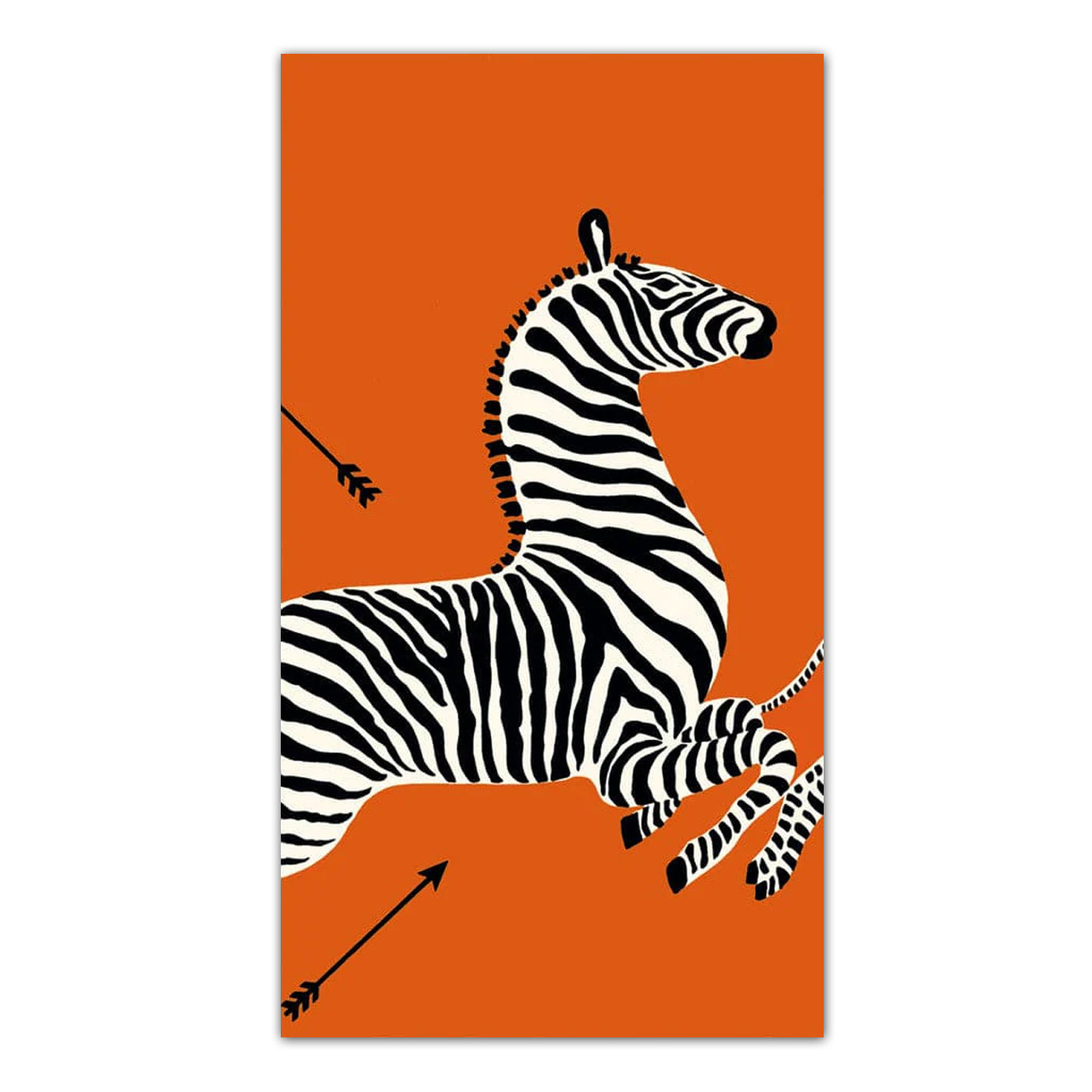 Zebras Coral Orange Paper Guest Towels - Buffet Napkins