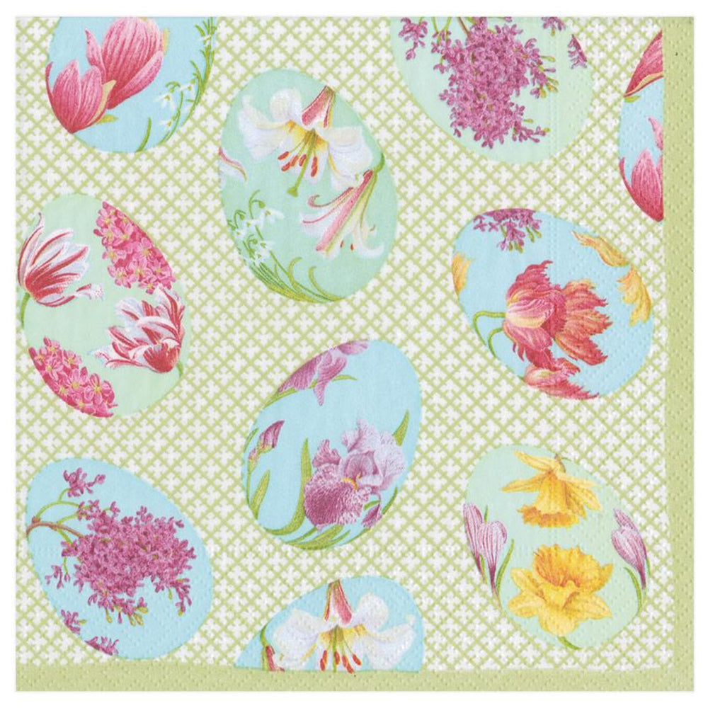 Floral Decorated Eggs Paper Luncheon Napkins