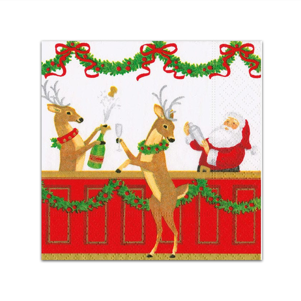 Santa's Bar Paper Cocktail Napkins