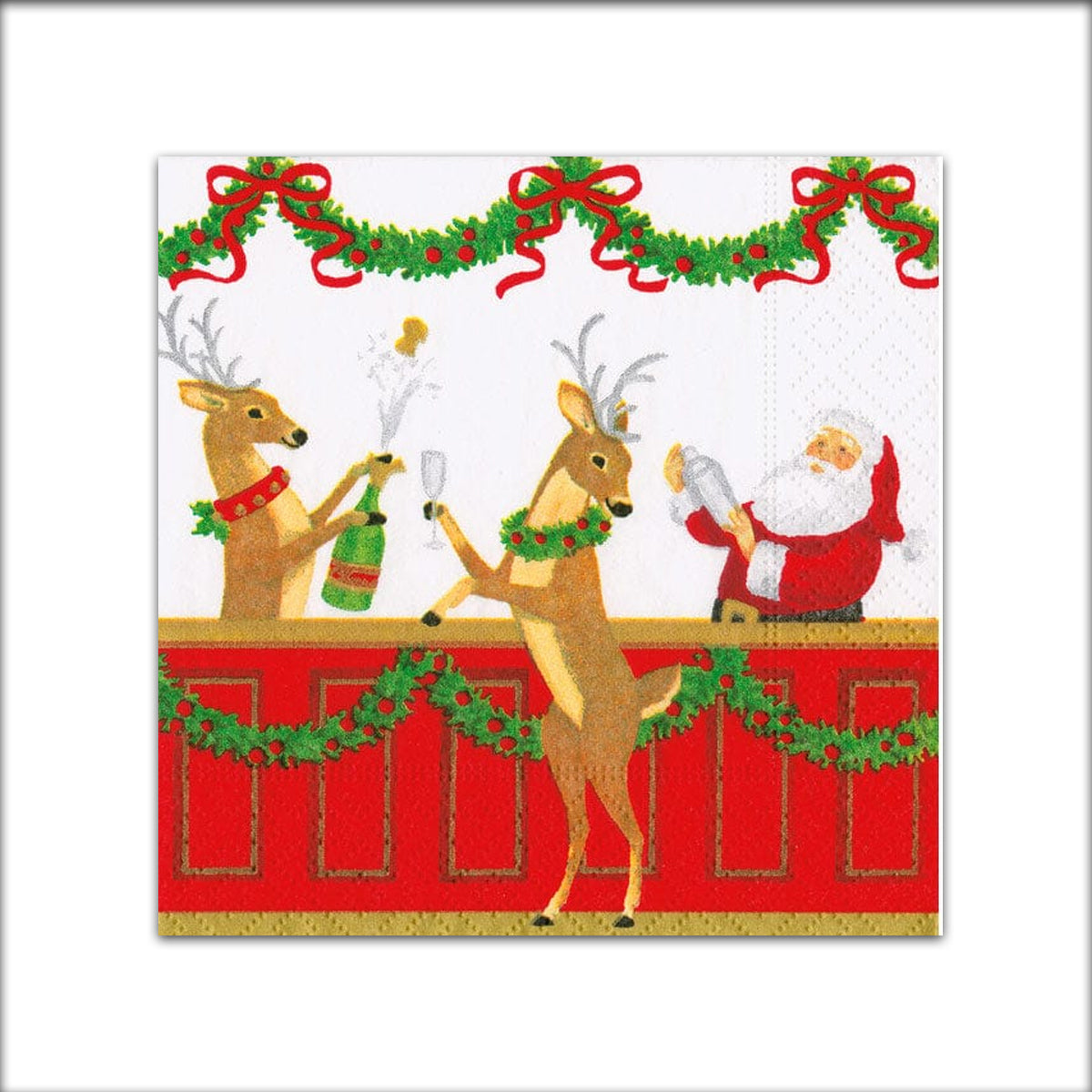 Santa's Bar Paper Cocktail Napkins
