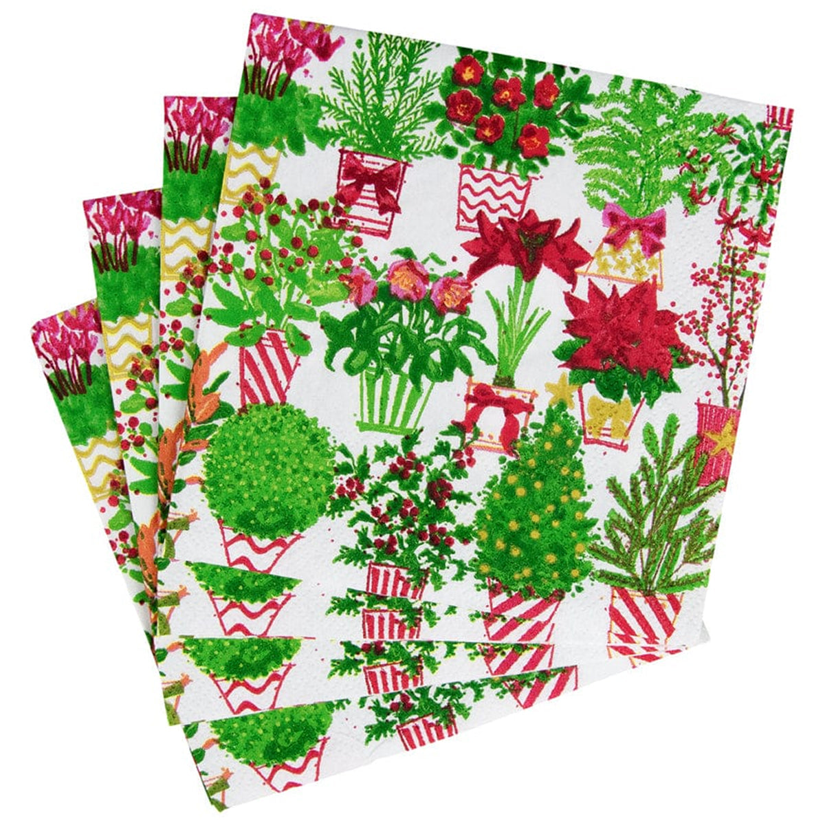 Christmas Flower Market Paper Luncheon Napkins