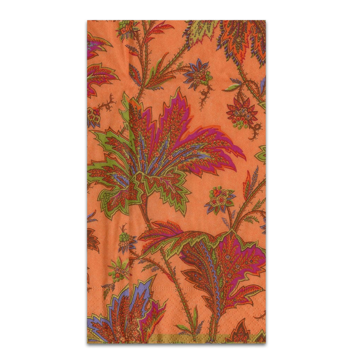 Paisley Leaves Coral Paper Guest Towels