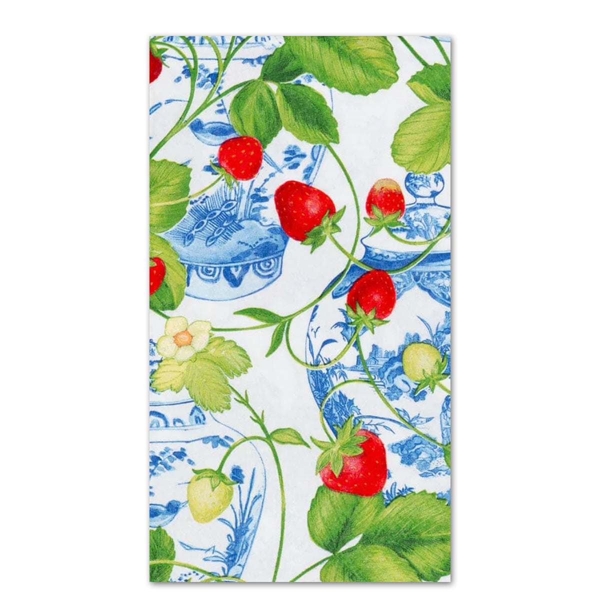 strawberries and Cream Paper Guest Towels - Buffet Napkins