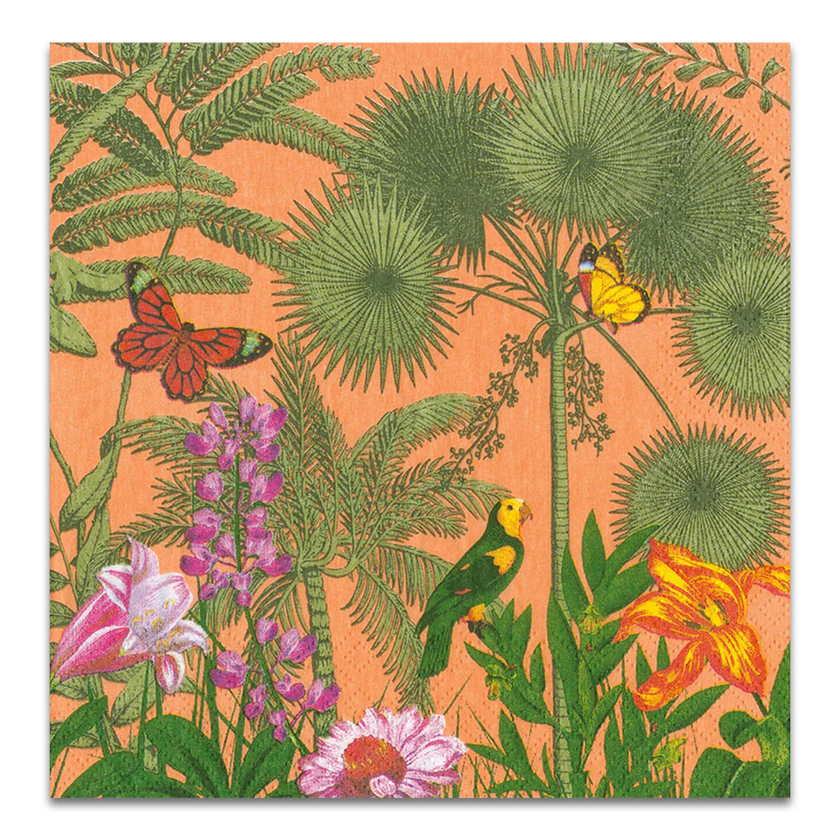 Paradise Garden Melon Paper Luncheon Napkins