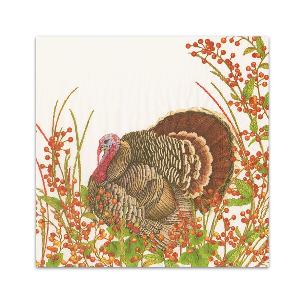 Turkey & Berries Paper Beverage Napkins