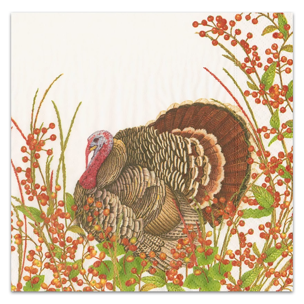 Turkey & Berries Paper Luncheon Napkins