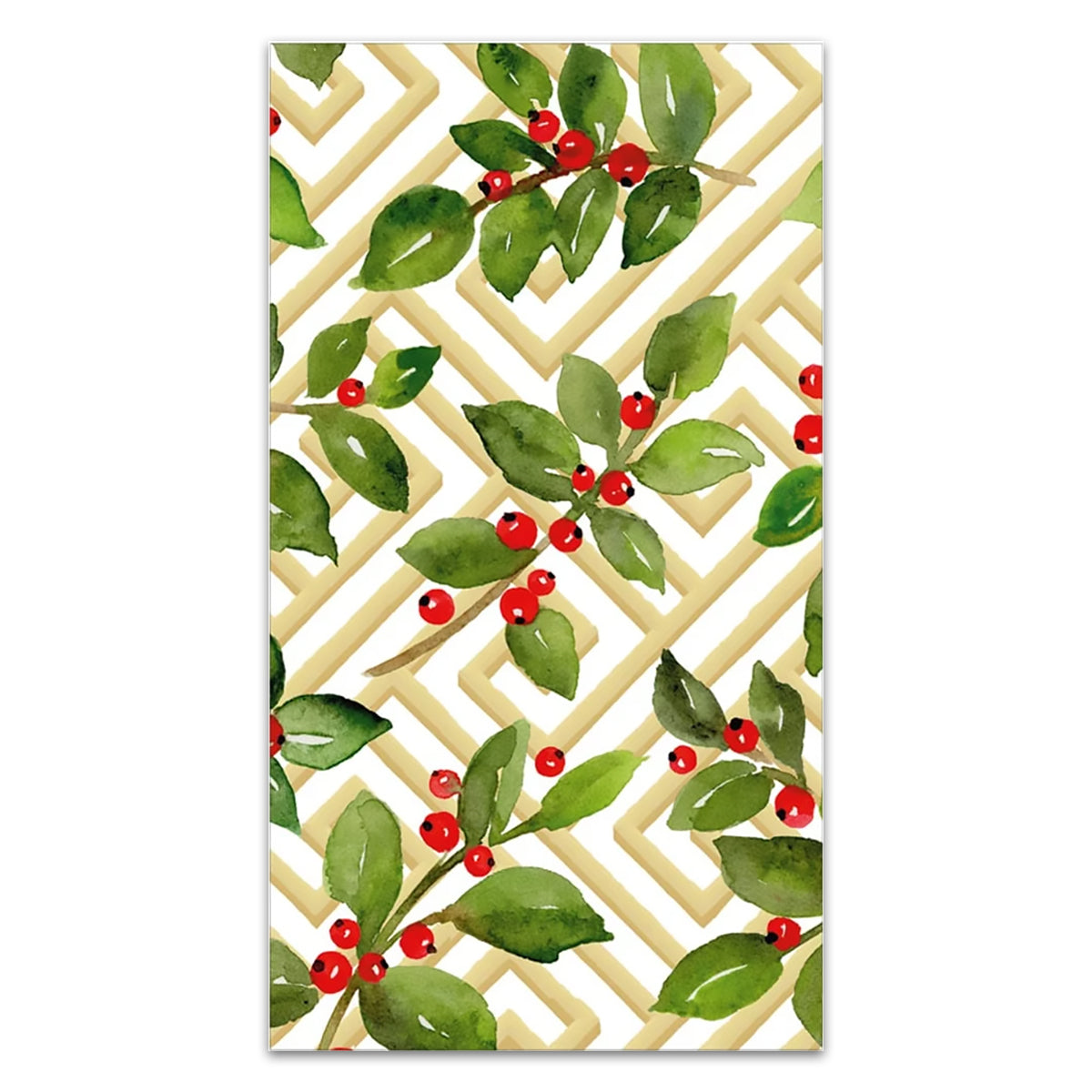 Holly & Fretwork Paper Guest Towels - Buffet Napkins