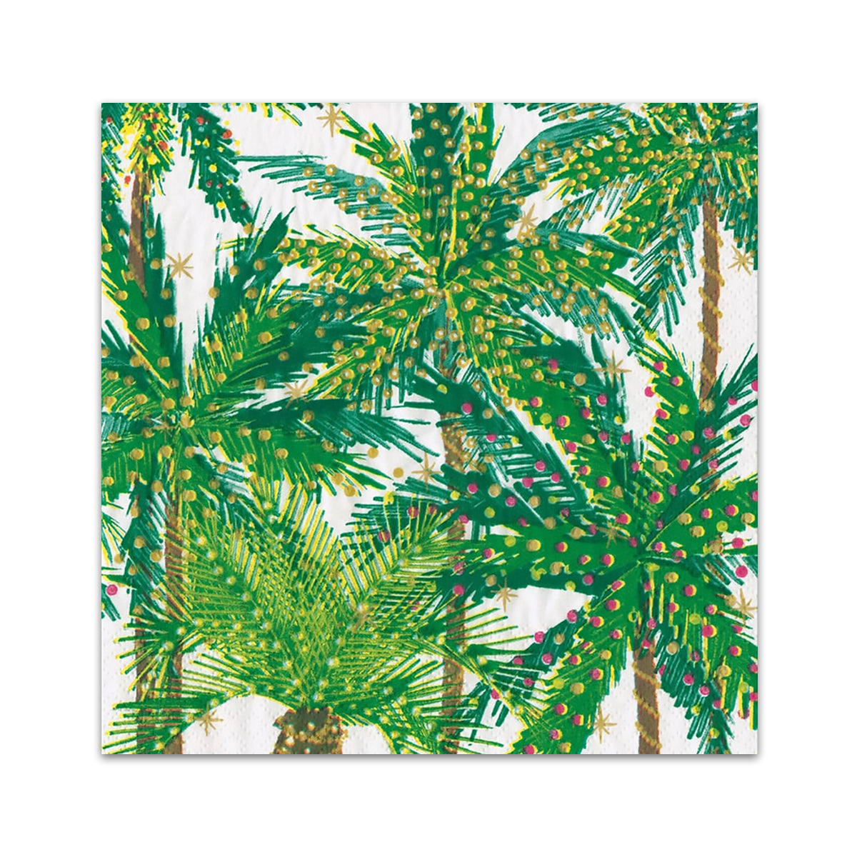 Palm Trees with Lights Paper Beverage Napkins