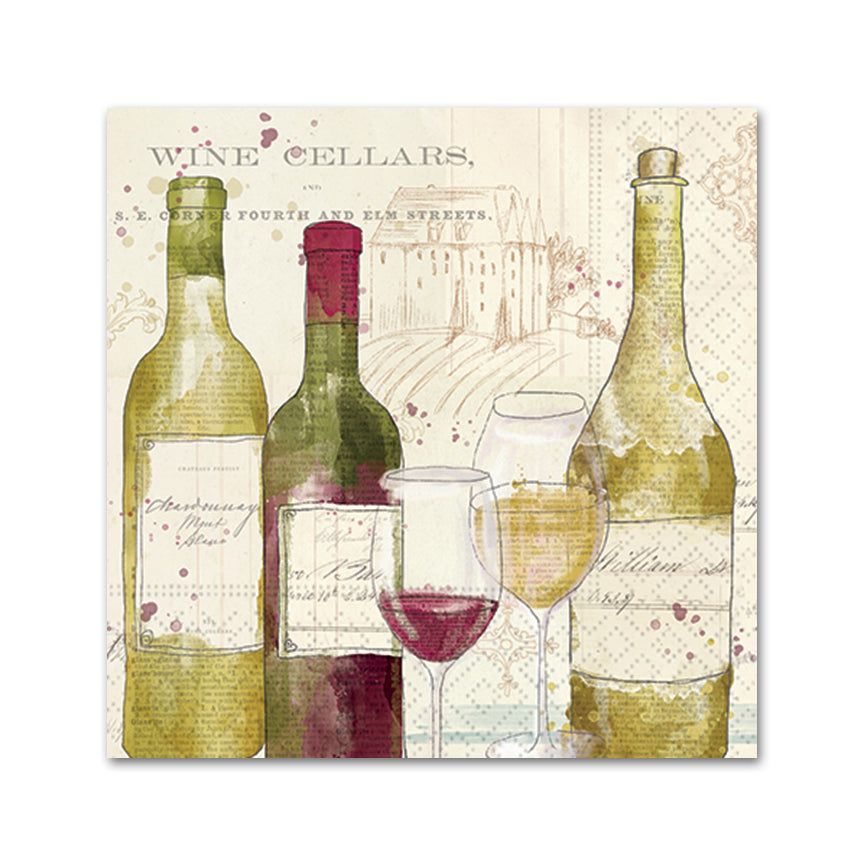 Vintage Wine Cocktail Napkins