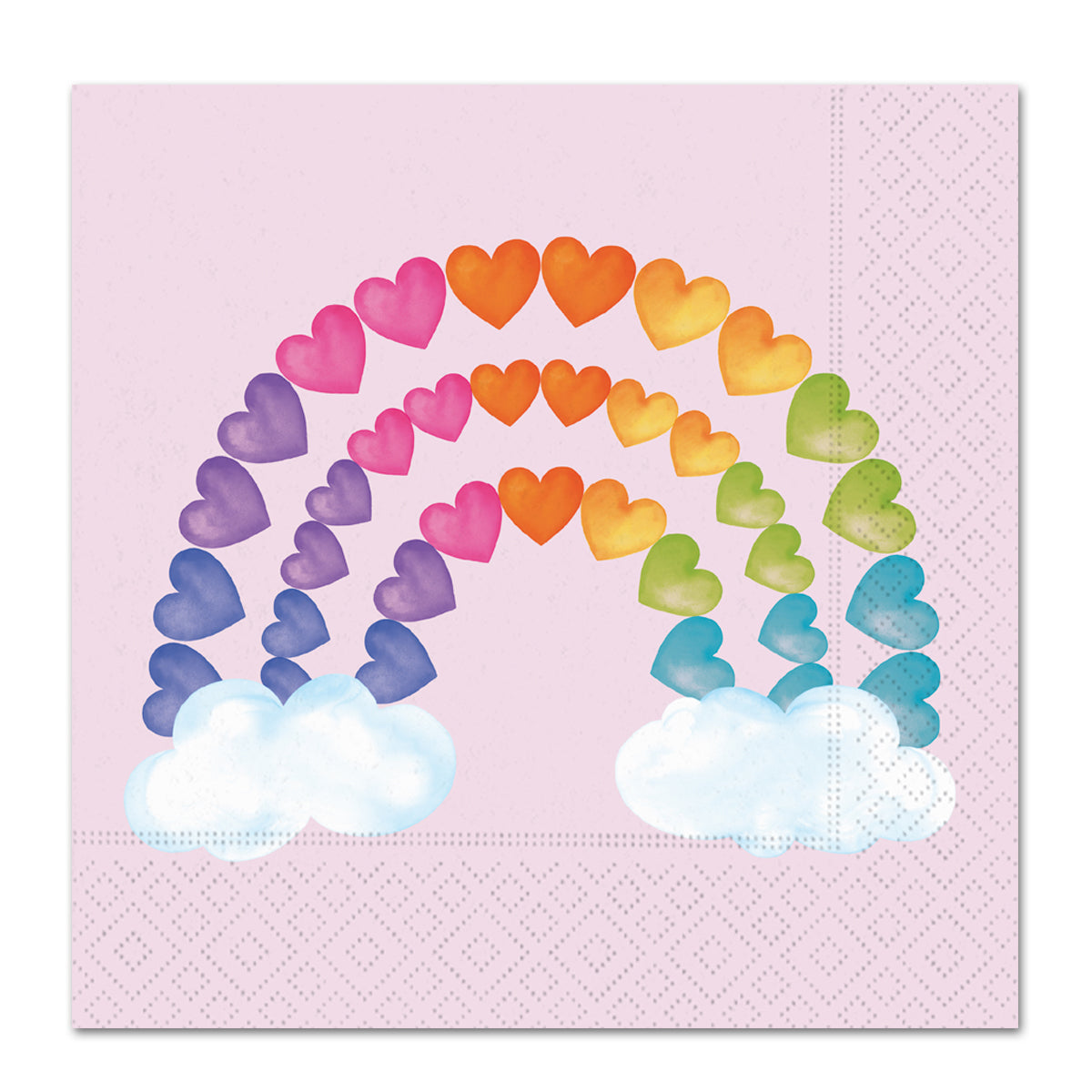 Hearts Over the Rainbow Paper Luncheon Napkins