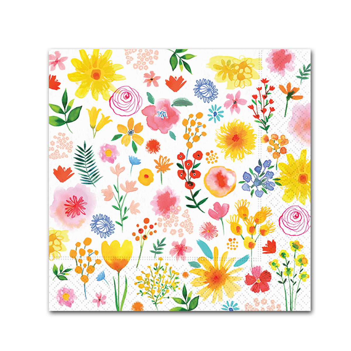 Floral Splash Paper Beverage Napkins