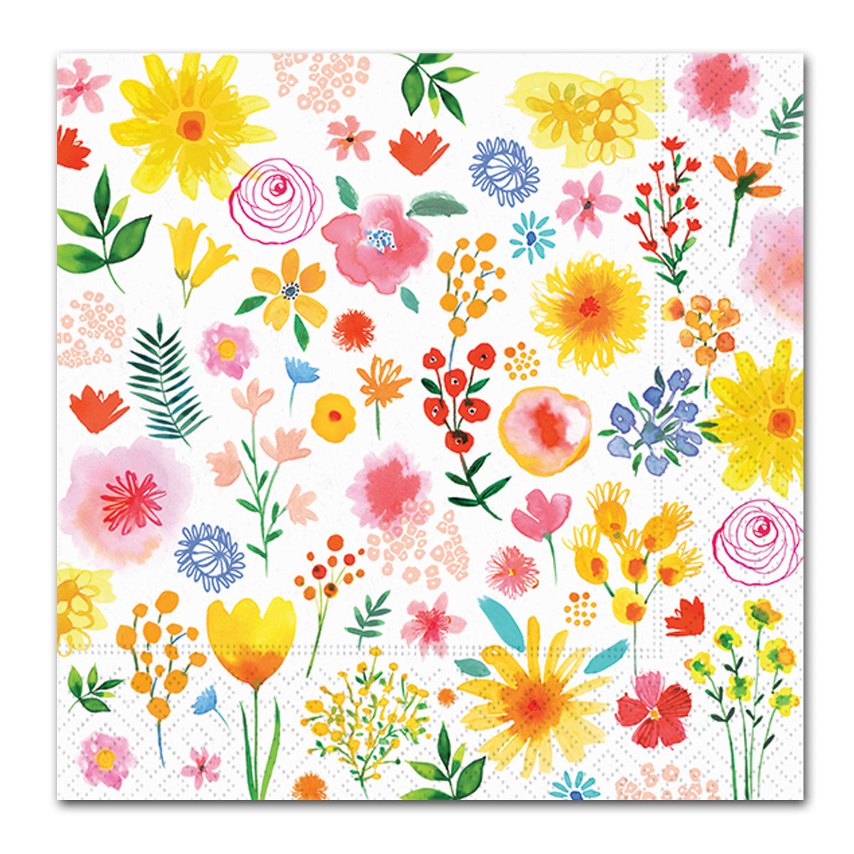 Floral Splash Paper Luncheon Napkins