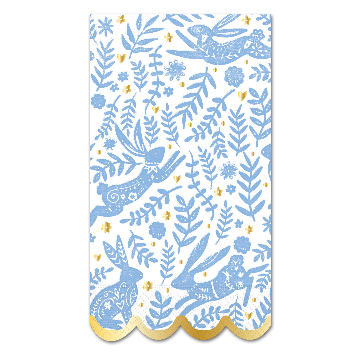 Folkloric Easter Rabbits Paper Guest Towels - Buffet Napkins