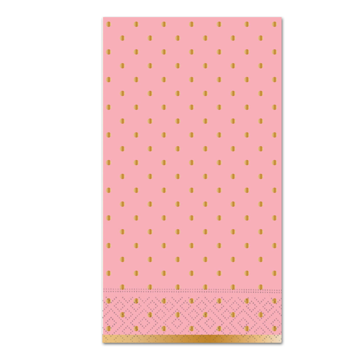 Gold Swiss Dots Pink Blossom Paper Guest Towels - Gold Foil