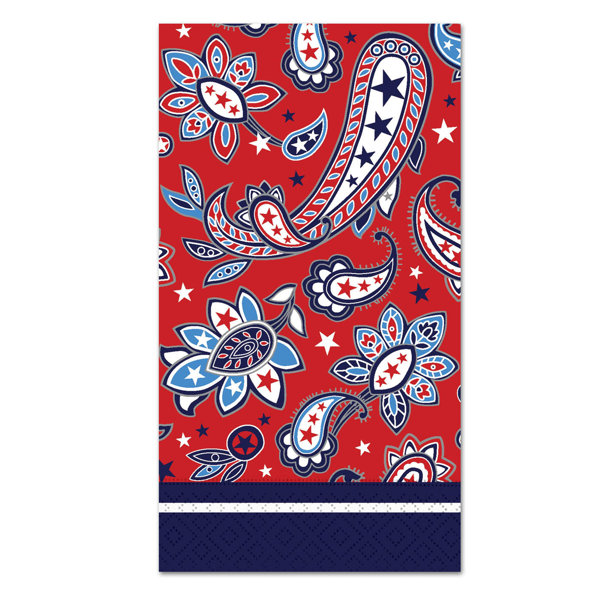 Patriotic Paisley Paper Guest Towels - Buffet Napkins