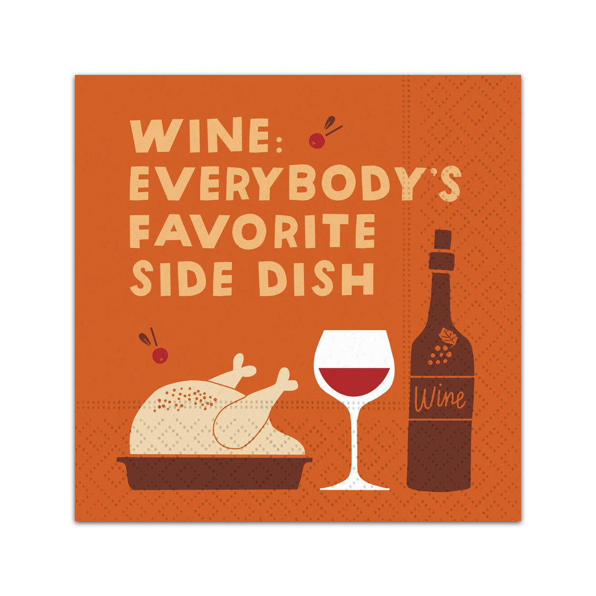 Favorite Side Dish Thanksgiving Paper Beverage Napkins
