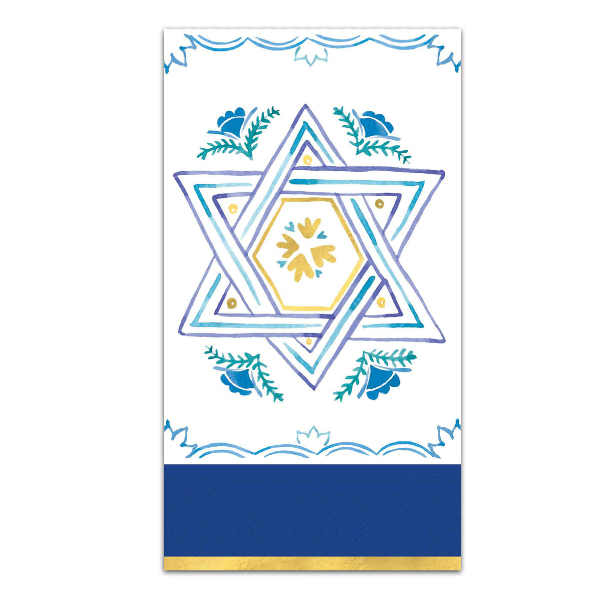 Elegant Hanukkah Paper Guest Towels - Gold Foil