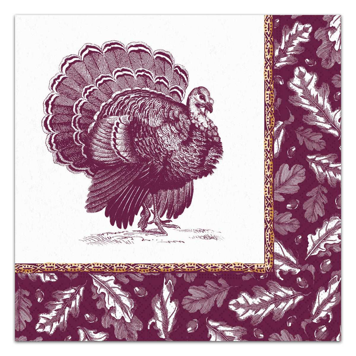 Thanksgiving Elegance Paper  Luncheon Napkins - Gold Foil
