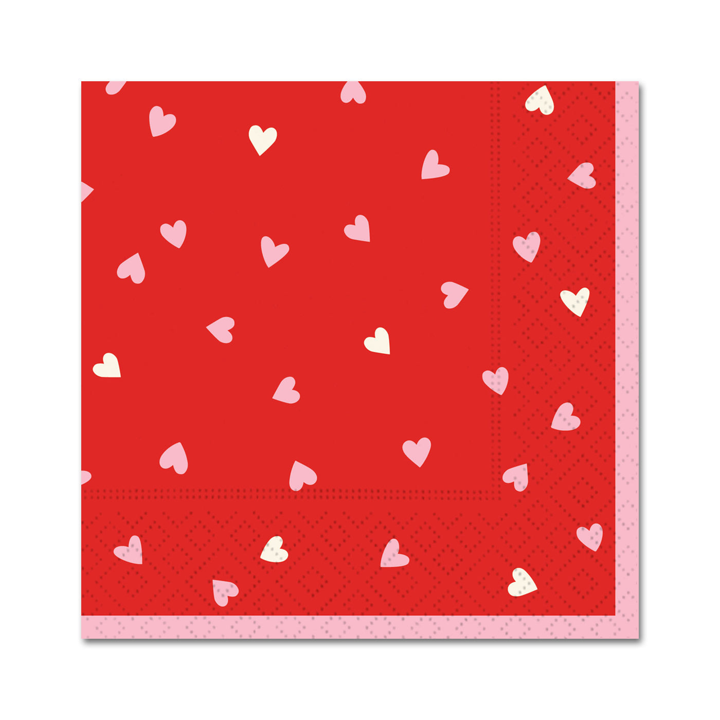 Swiss Hearts Valentine Paper Beverage Napkins