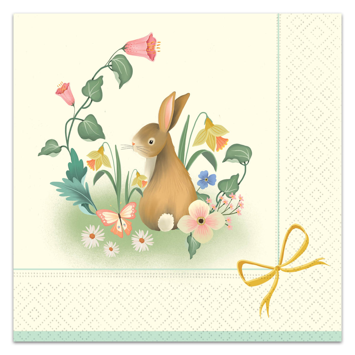 Bunnies and Blossoms Paper Luncheon Napkins