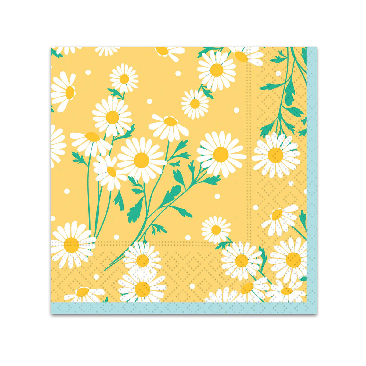 Daisy Charm Paper Beverage Napkins - Yellow