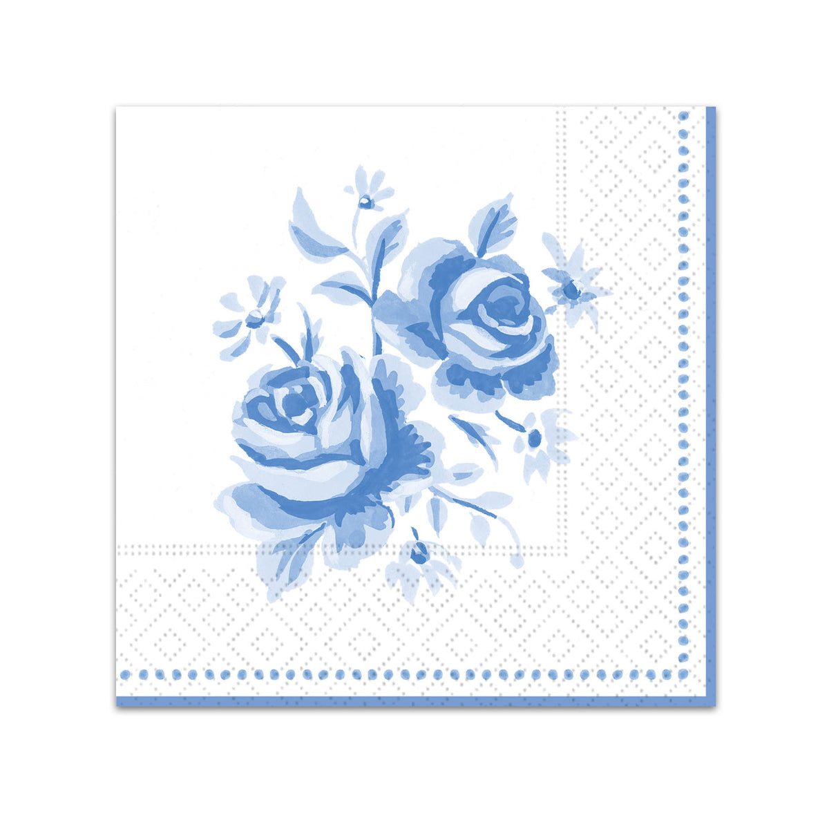 Blooms and Bows - Blue Paper Beverage Napkins
