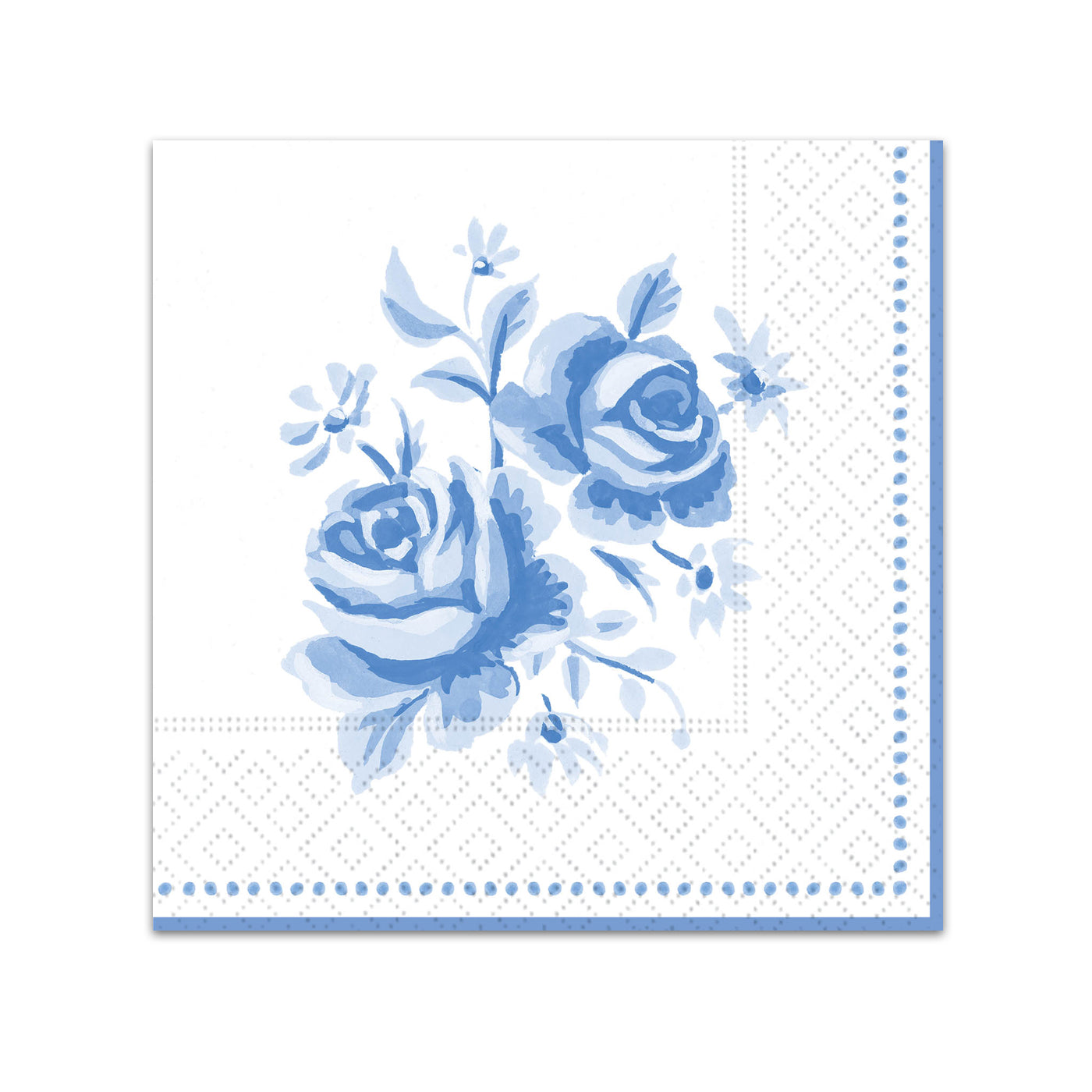 Blooms and Bows - Blue Paper Beverage Napkins
