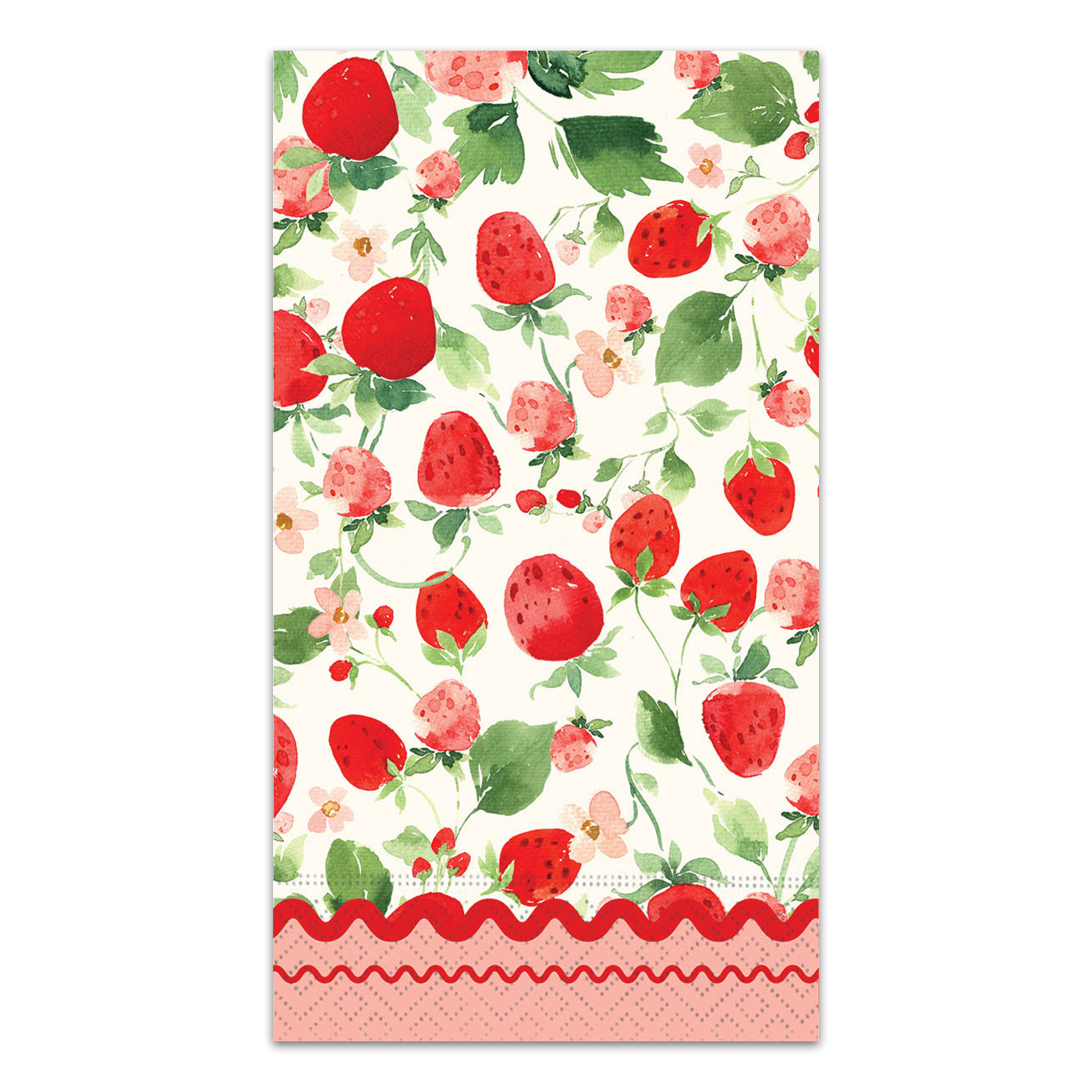 Sweet Strawberries Paper Guest Towels - Buffet Napkins