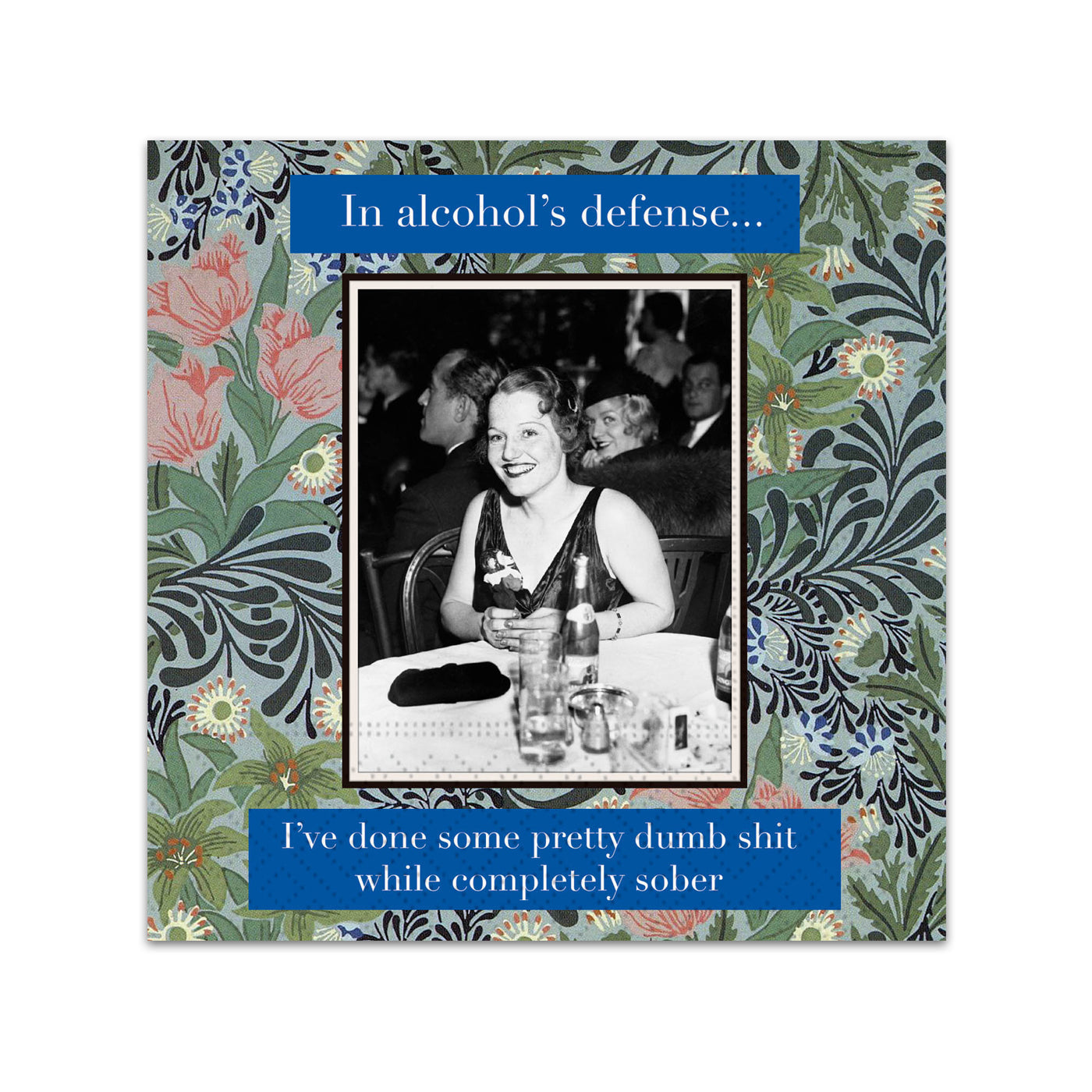 In Alcohols Defense Funny Cocktail Napkins