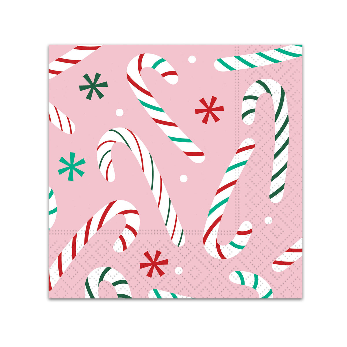 Pink Peppermint Holiday Paper Beverage Napkins