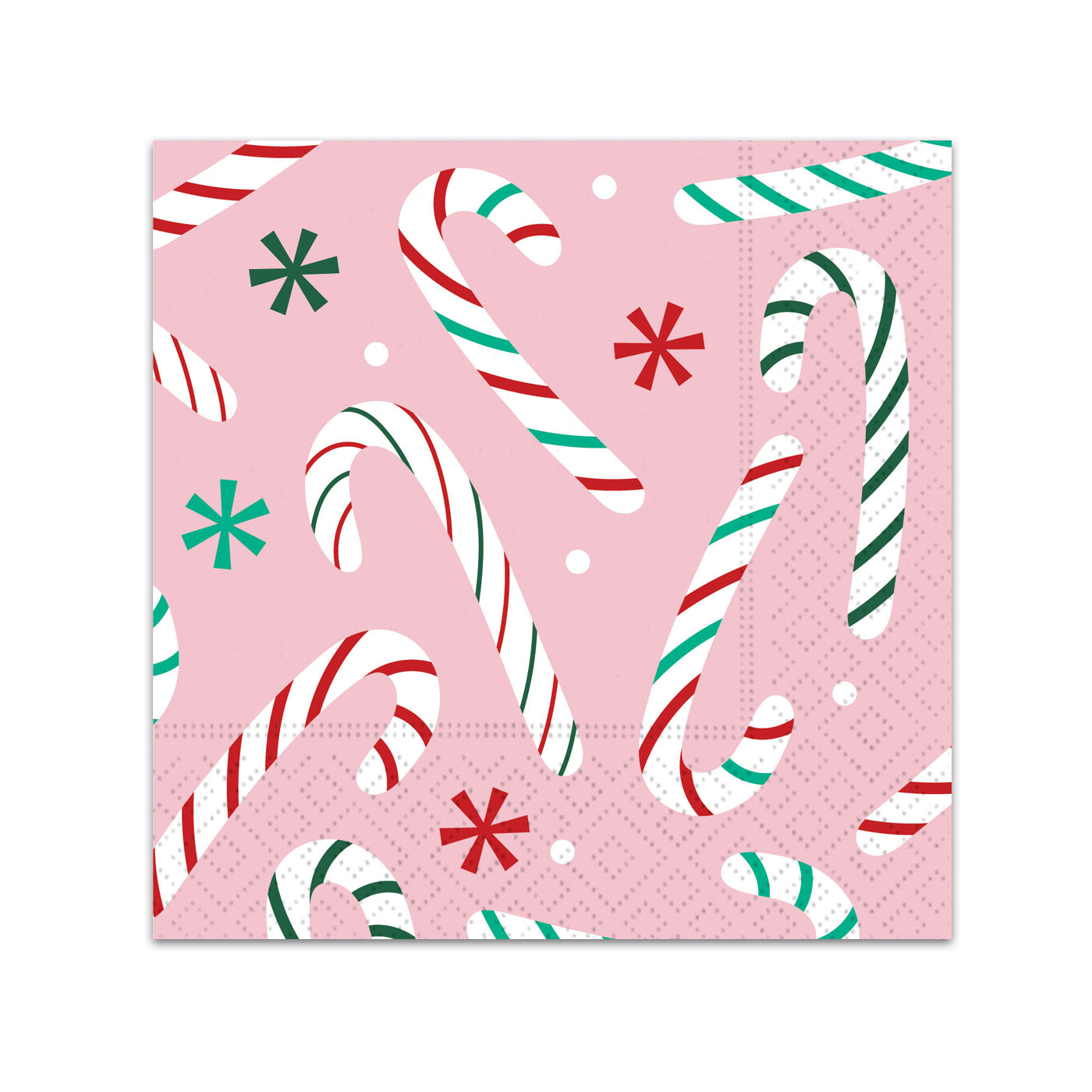 Pink Peppermint Holiday Paper Beverage Napkins