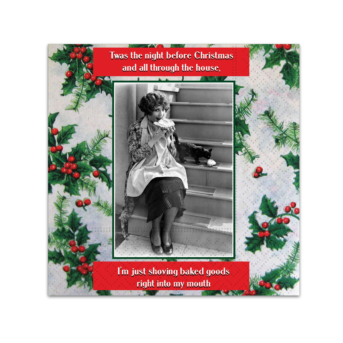 Baked Goods Funny Holiday Paper Cocktail Napkins
