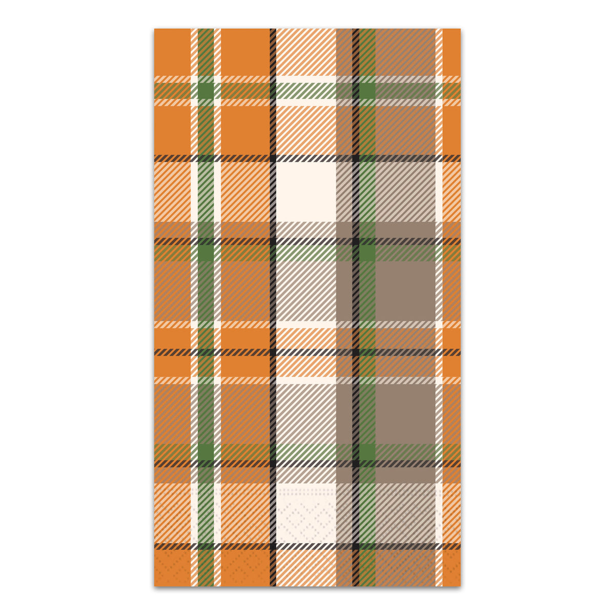 Harvest Gold & Green Plaid Paper Guest Towels - Buffet Napkins