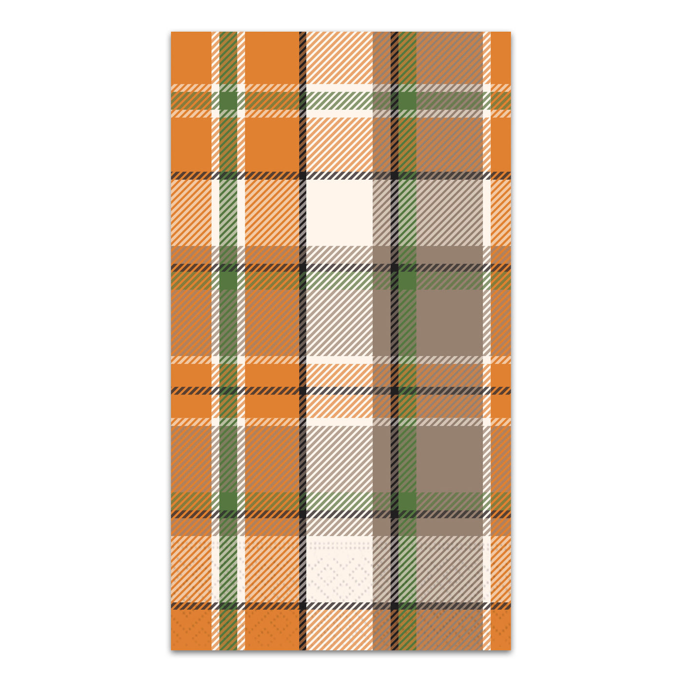 Harvest Gold & Green Plaid Paper Guest Towels - Buffet Napkins