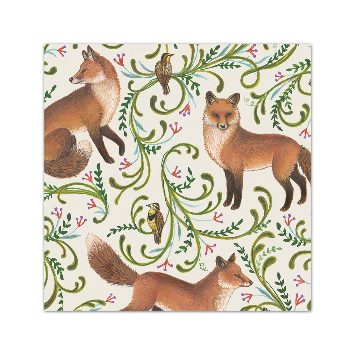 Fanciful Foxes Paper Beverage Napkins