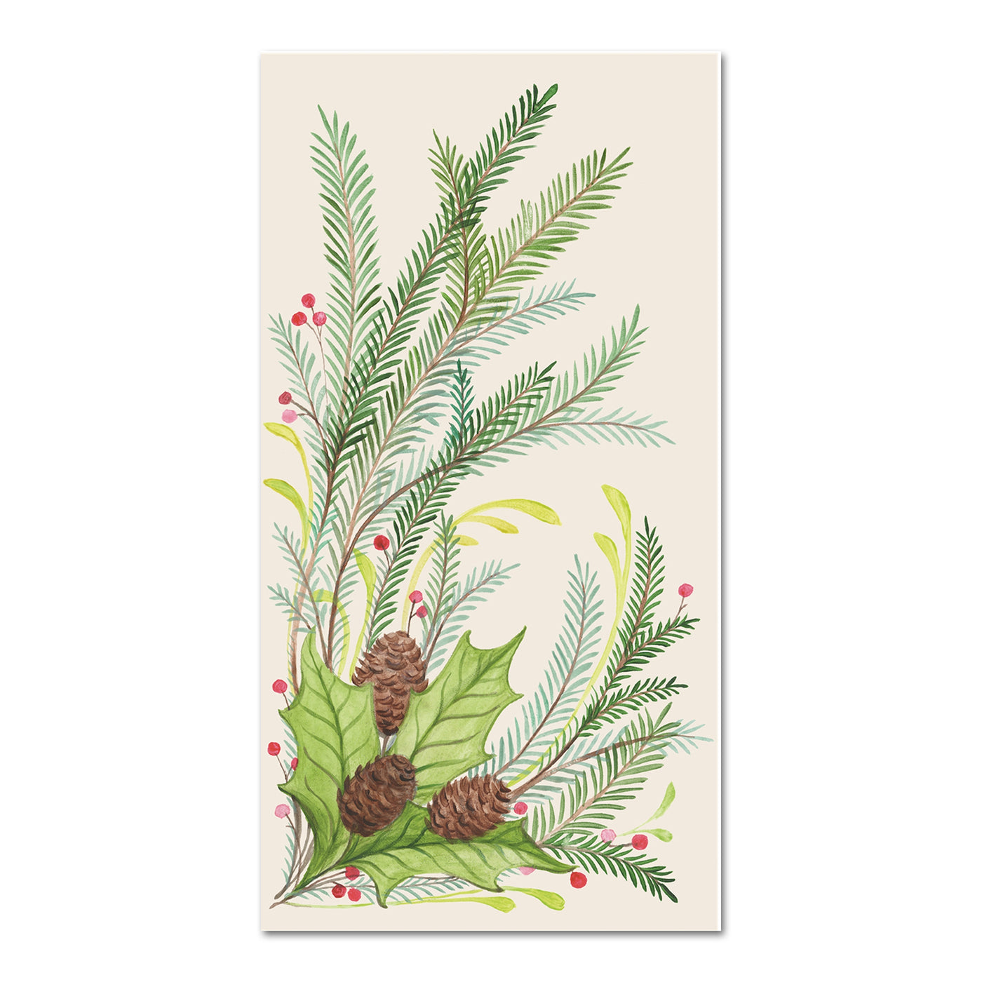 Christmas Sprigs Paper Guest Towels - Buffet Napkins