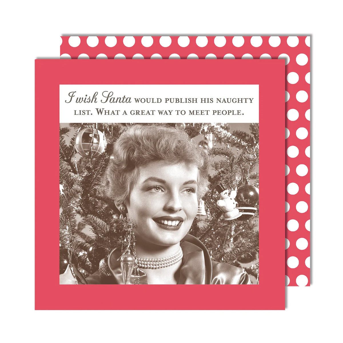 Naughty List Funny Christmas Cocktail Napkins by Shannon Martin