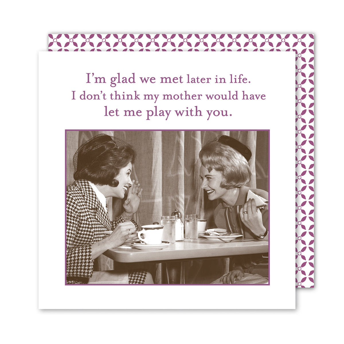 Glad We Met Funny Cocktail Napkins by Shannon Martin