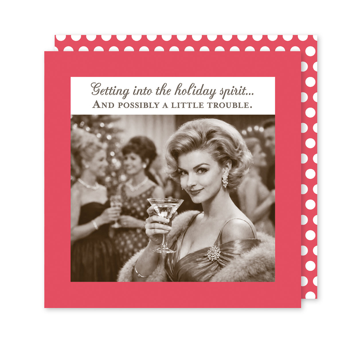 Into the Holiday Spirit Funny Cocktail Napkins by Shannon Martin