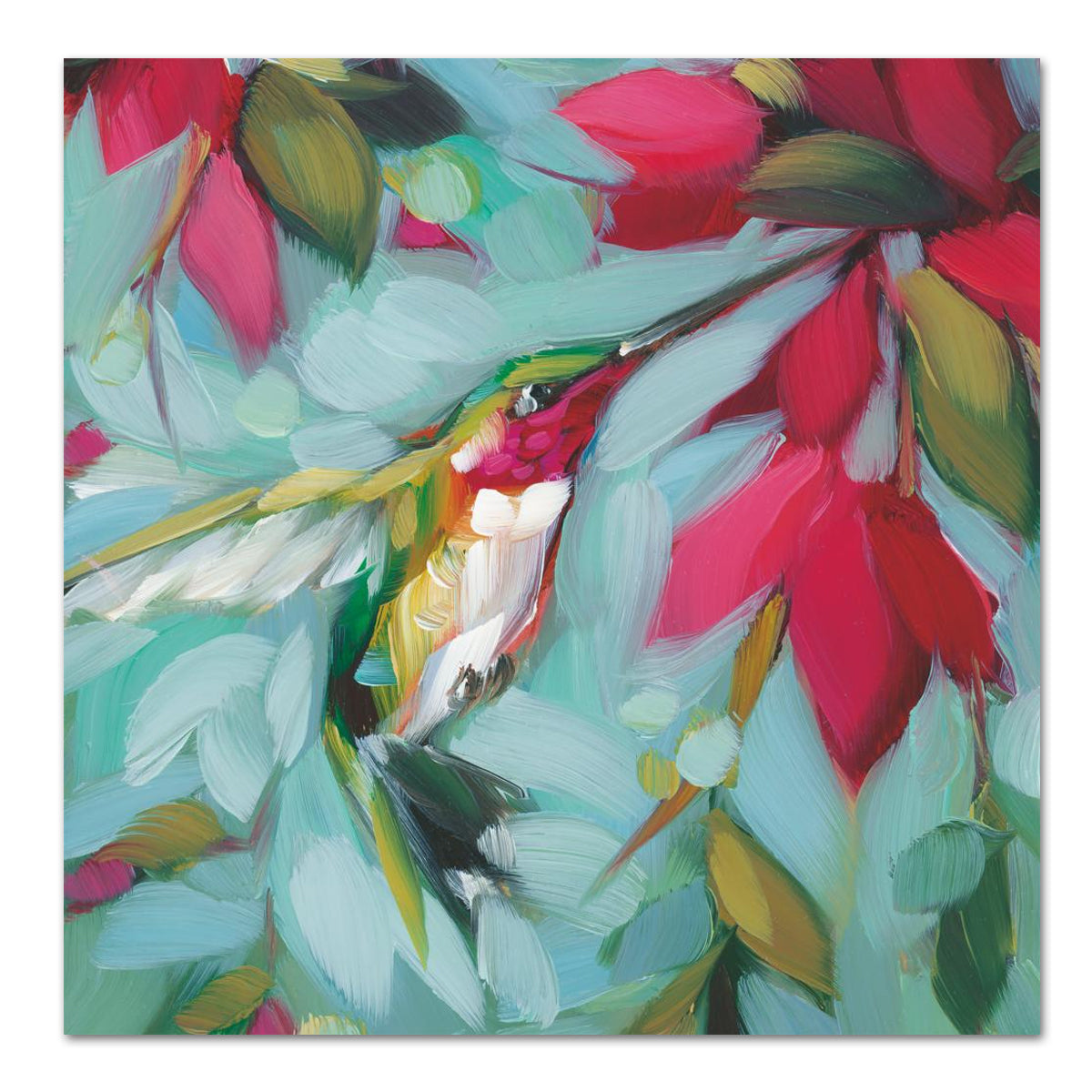 Hummingbird Colibri Flowers Paper Luncheon Napkins