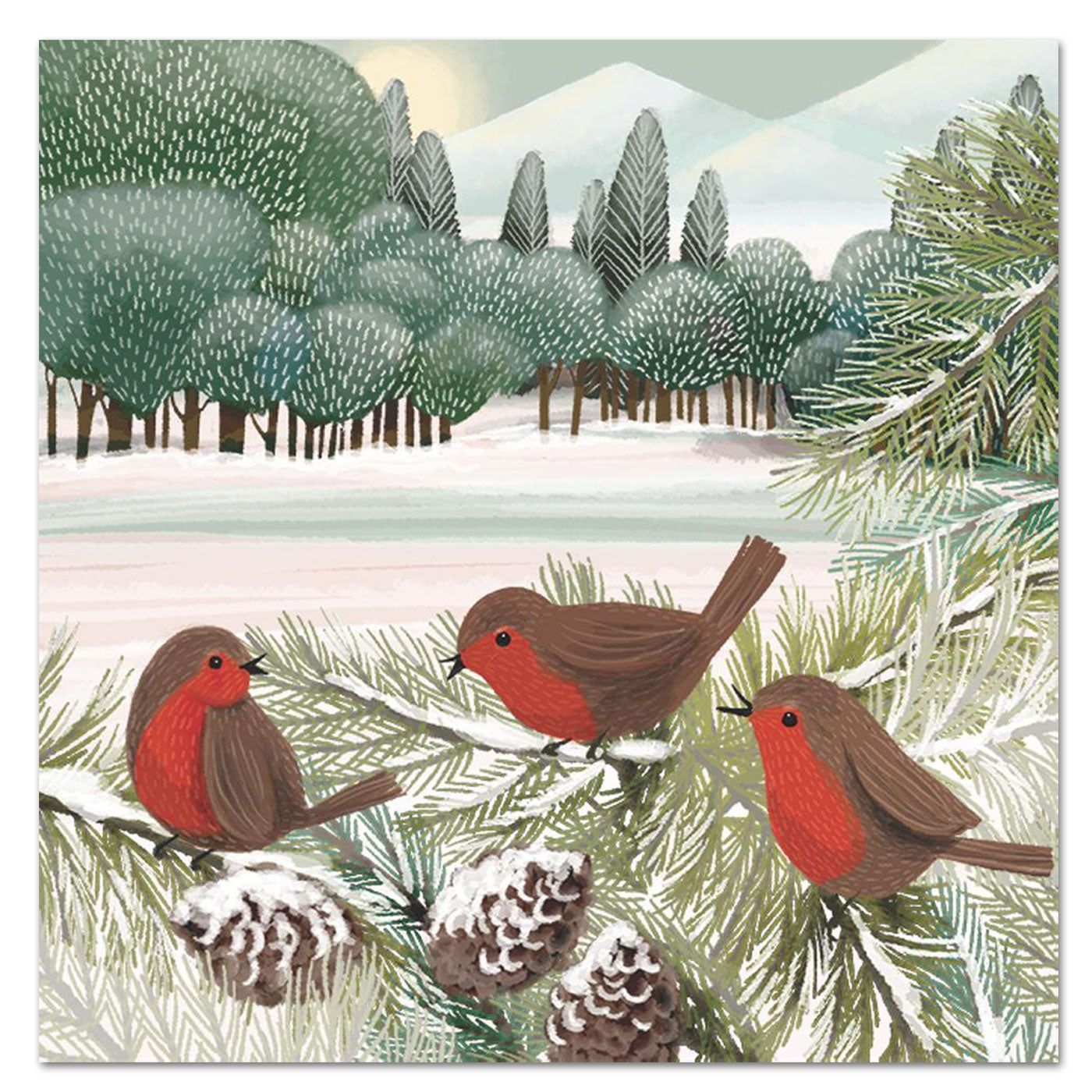 Winter Meadow Birds Paper Luncheon Napkins