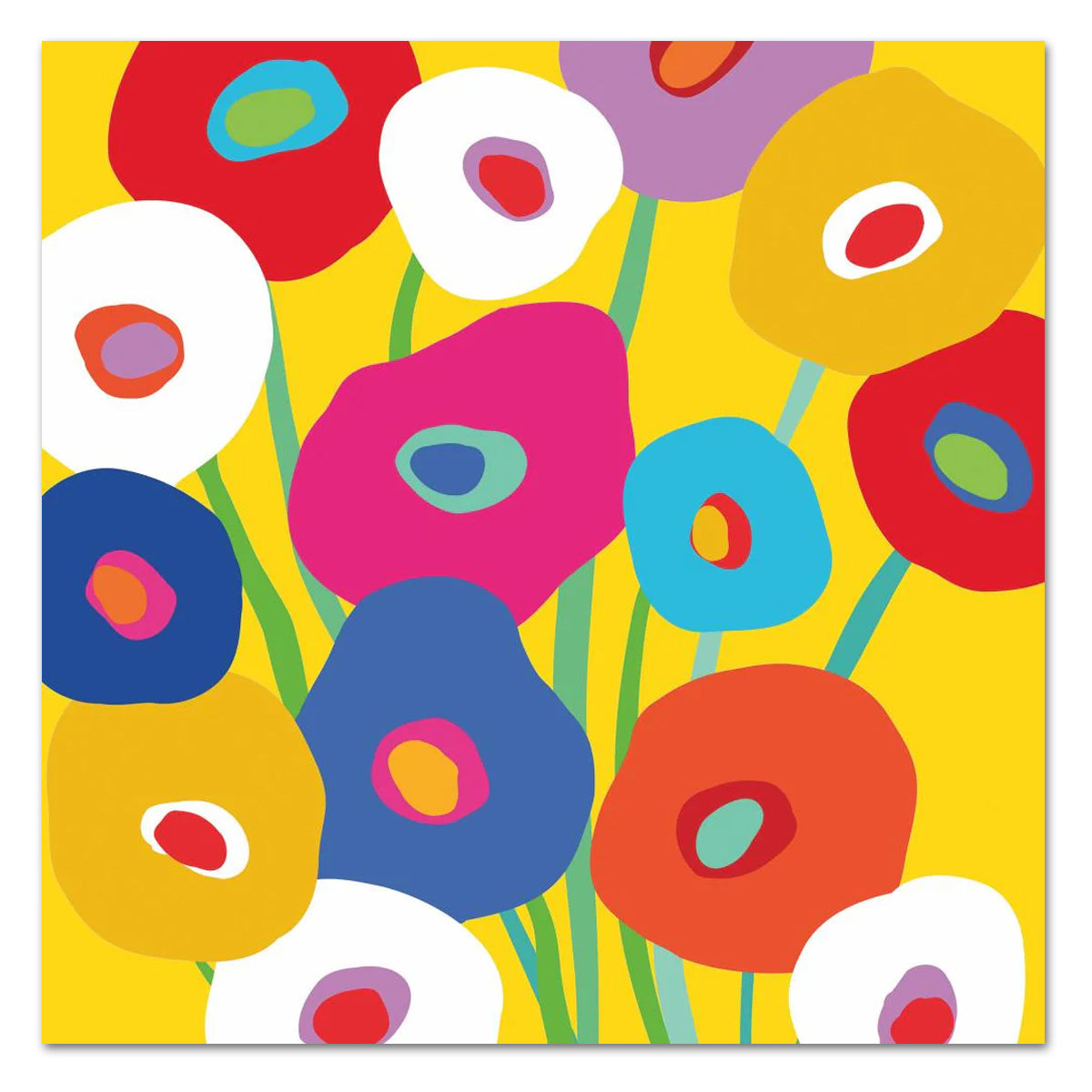 Super Blue Boom Yellow Paper Luncheon Napkins